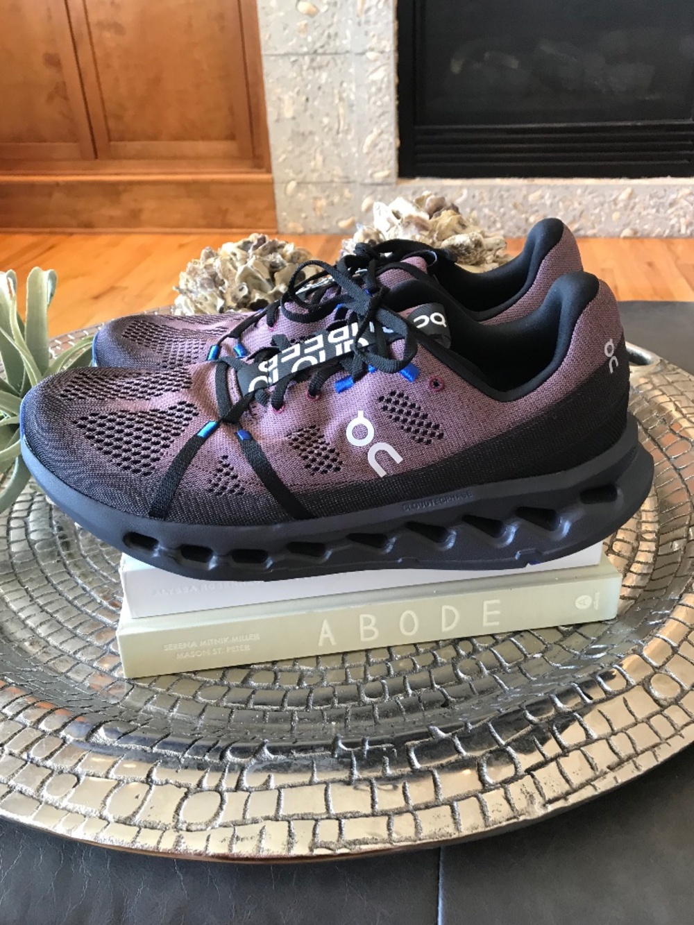 ON CLOUDSURFER COMFORTABLE RUNNING WORK OUT GYM BLACK / COBALT MEN SHOES - Picture 6 of 16